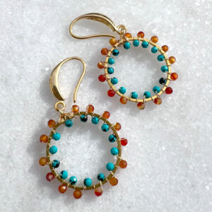 Windings in orange and turquoise